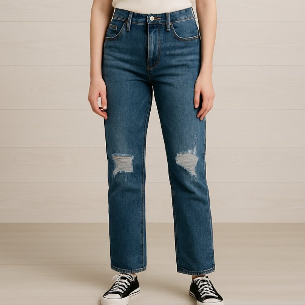Universal Thread Women's Dark Blue High Rise Slim Straight Leg Jeans size 6/28